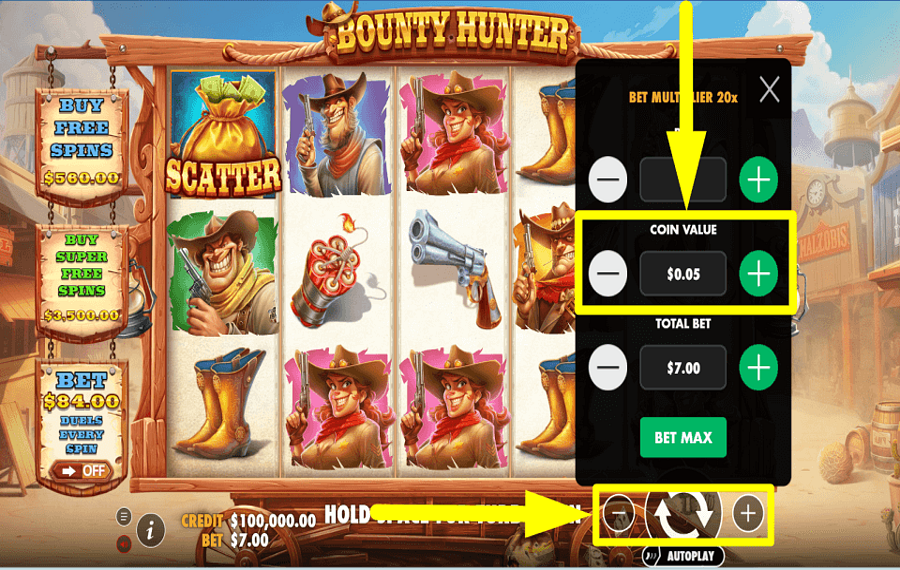 Pragmatic Play Bounty Hunter MÜNZEN EINSTELLEN.