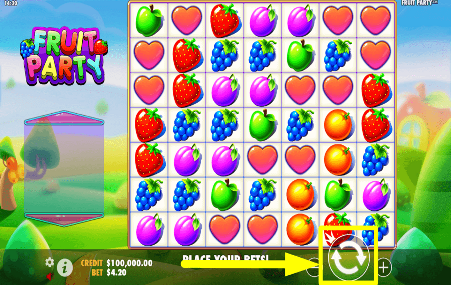 Pragmatic Play Fruit Party TOURNEZ POUR GAGNER.