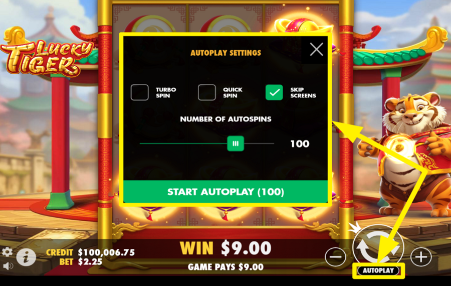 Pragmatic Play Lucky Tiger UTILICE EL GIRO AUTOMÁTICO.