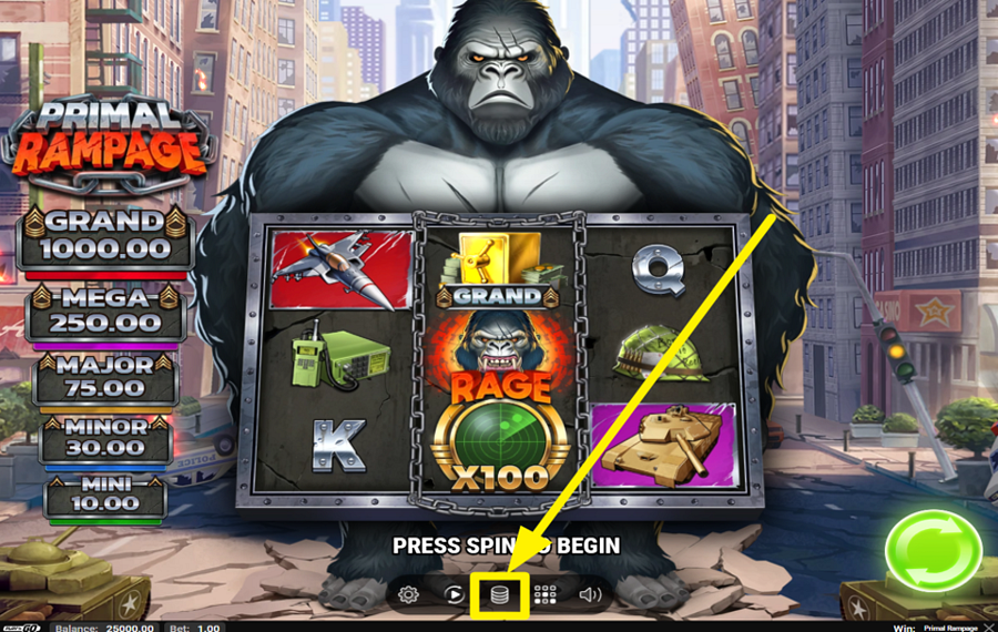 Primal Rampage DÉTERMINEZ VOTRE PARI.
