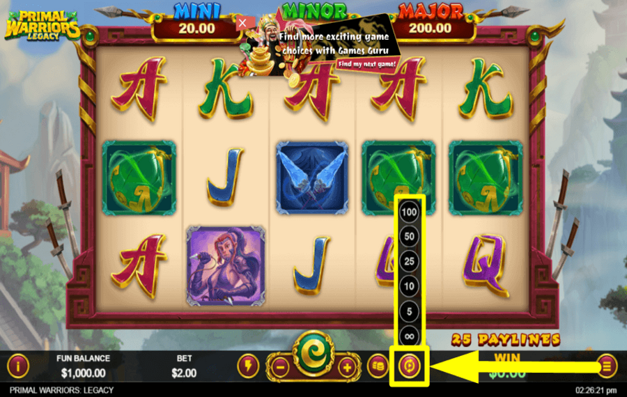 Primal Warriors Legacy DÉMARRER LES TOURS AUTOMATIQUES.