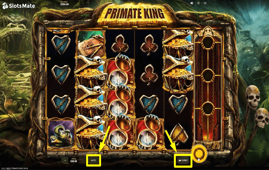 Primate King Usando la función opcional “Reproducción automática” y “Turbo”.