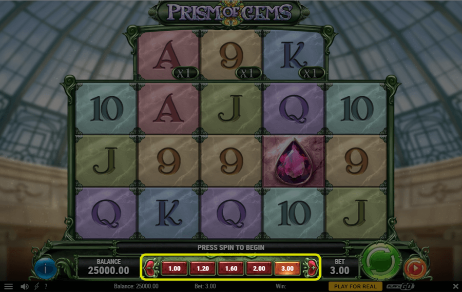 Prism of Gems Choose your bet