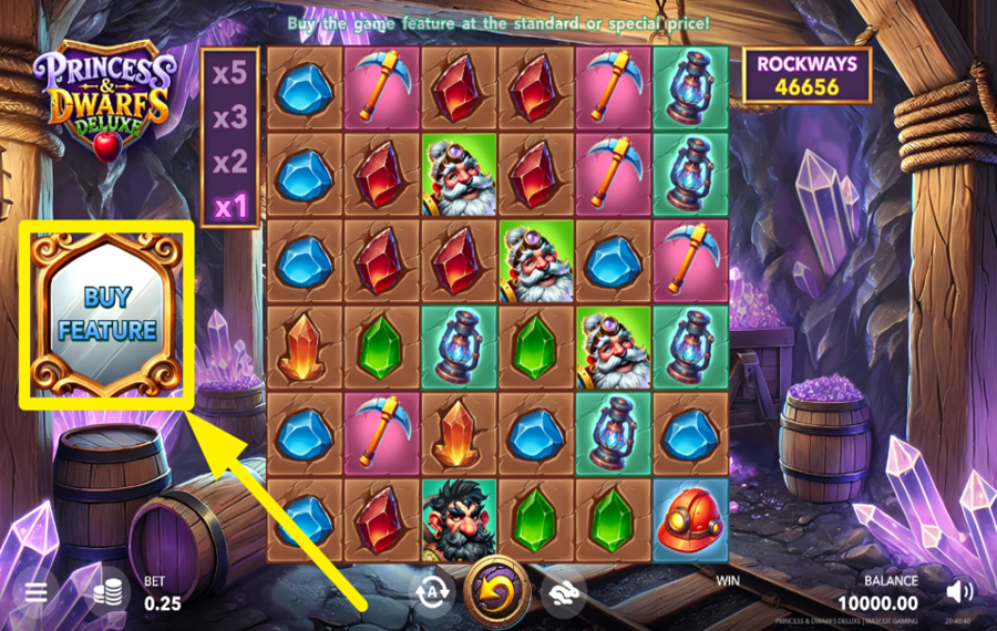 Princess and Dwarfs Deluxe UNLOCK FREE SPINS.
