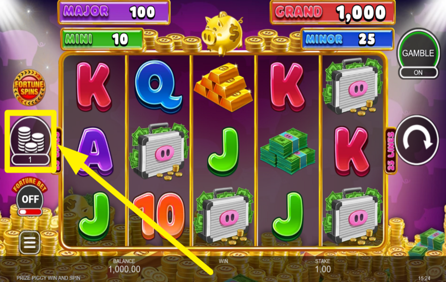 Prize Piggy Win and Spin ИЗМЕНИТЕ СВОЮ СТАВКУ.