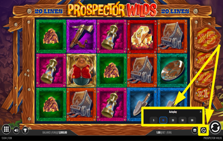 Prospector Wilds TRIGGER AUTOMATIC PLAY.