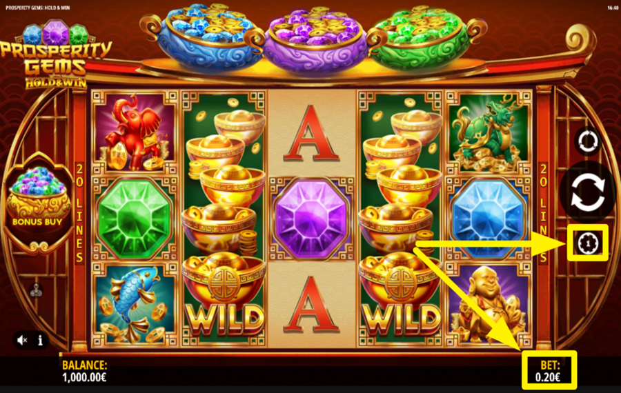 Prosperity Gems Hold and Win ВЫБЕРИТЕ СУММУ СТАВКИ.