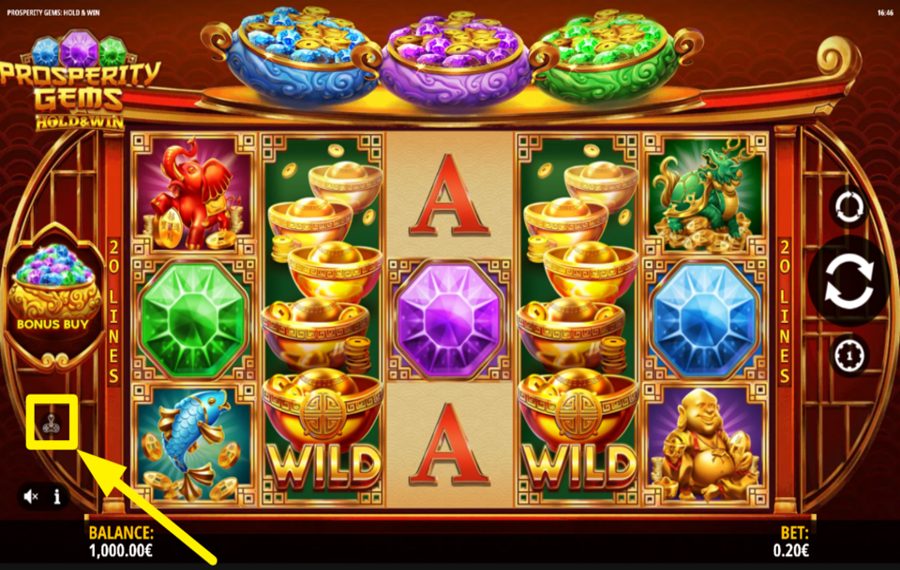 Prosperity Gems Hold and Win ДОСТУП К ДОПОЛНИТЕЛЬНЫМ НАСТРОЙКАМ.