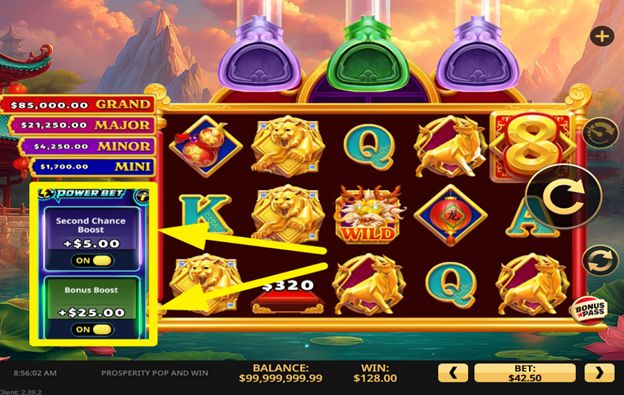 Prosperity Pop and Win パワーベットを活用しよう。