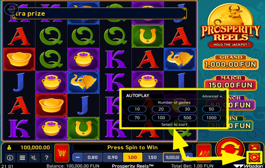 Prosperity Reels ИСПОЛЬЗУЙТЕ АВТОМАТИЗИРОВАННЫЕ ВРАЩЕНИЯ.