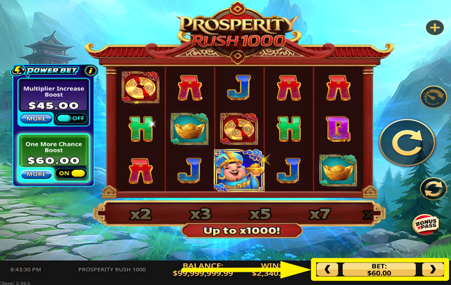 Prosperity Rush 1000 ВЫБЕРИТЕ СВОЮ СТАВКУ.