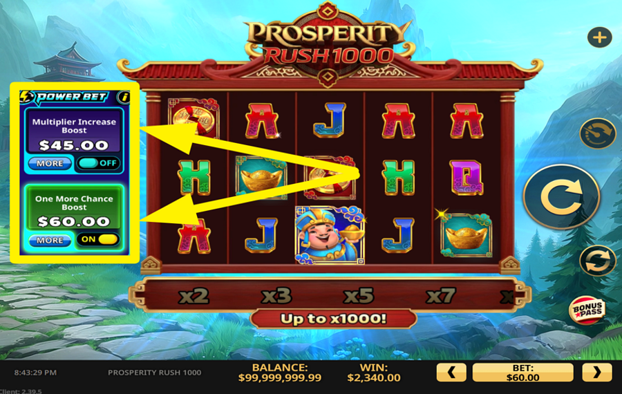 Prosperity Rush 1000 ВКЛЮЧИТЕ ПИТАНИЕ.