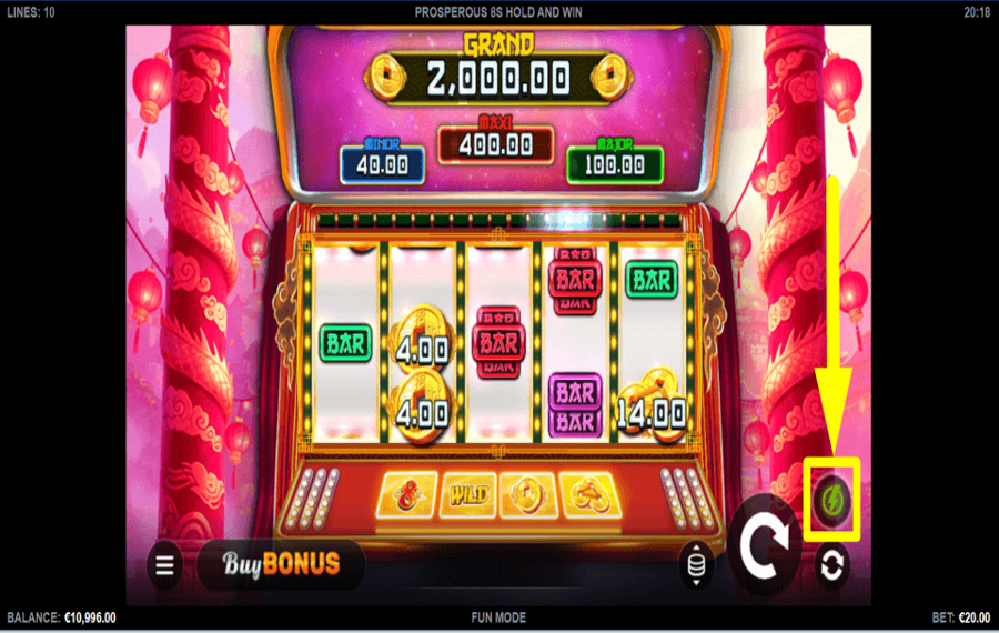 Prosperous 8s Hold and Win CHANGE THE PACE.