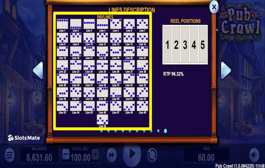 Pub Crawl Elige las líneas de pago.