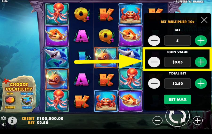 Puffers vs Sharks MODIFY COIN VALUE.