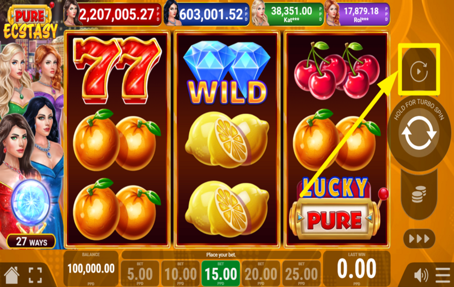 Pure Ecstasy INITIATE AUTOMATIC SPINS.