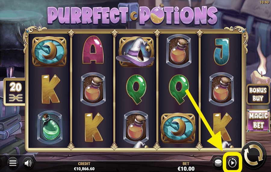 Purrfect Potions Using the optional “Autoplay” feature.