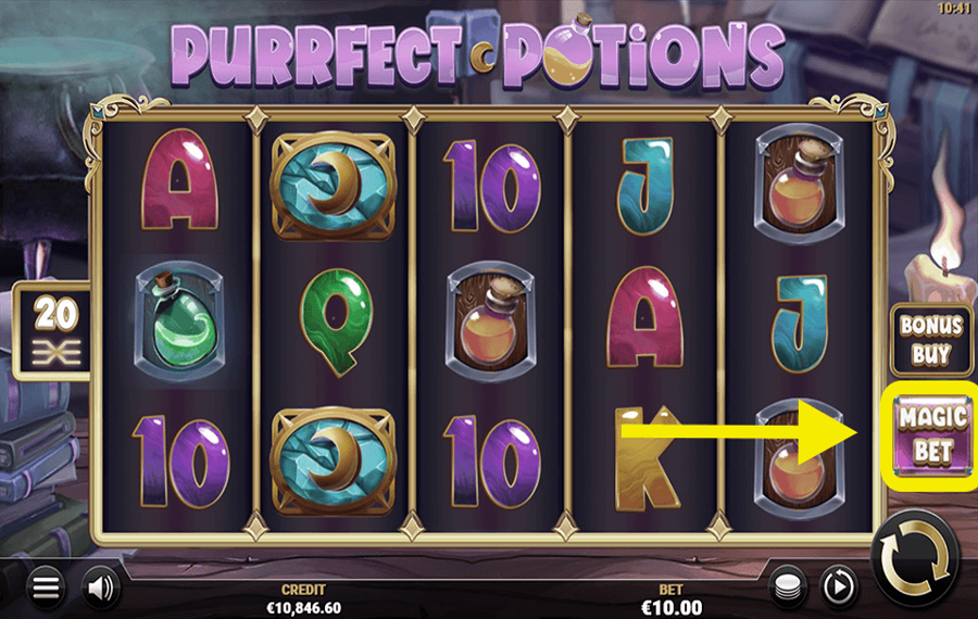 Purrfect Potions Using the optional “Magic Bet” feature.