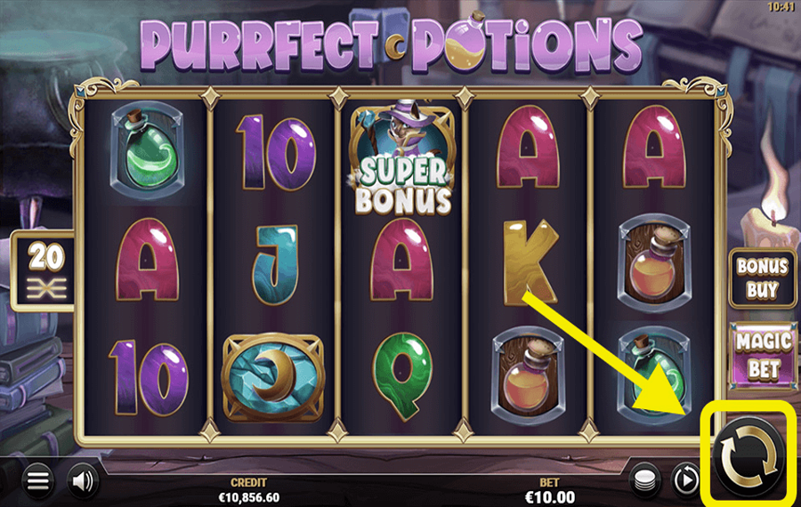 Purrfect Potions Click/ tap the “Spin” button.