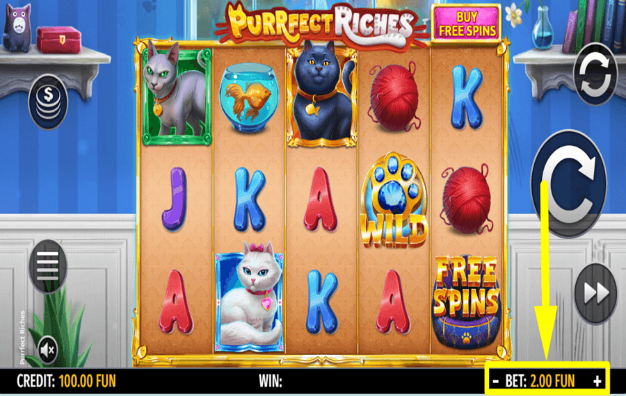 Purrfect Riches ВЫБЕРИТЕ СВОЮ СТАВКУ.