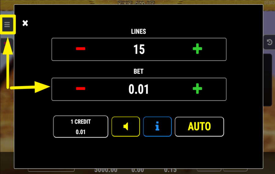 Pyramid AJUSTAR LA APUESTA POR LÍNEA.
