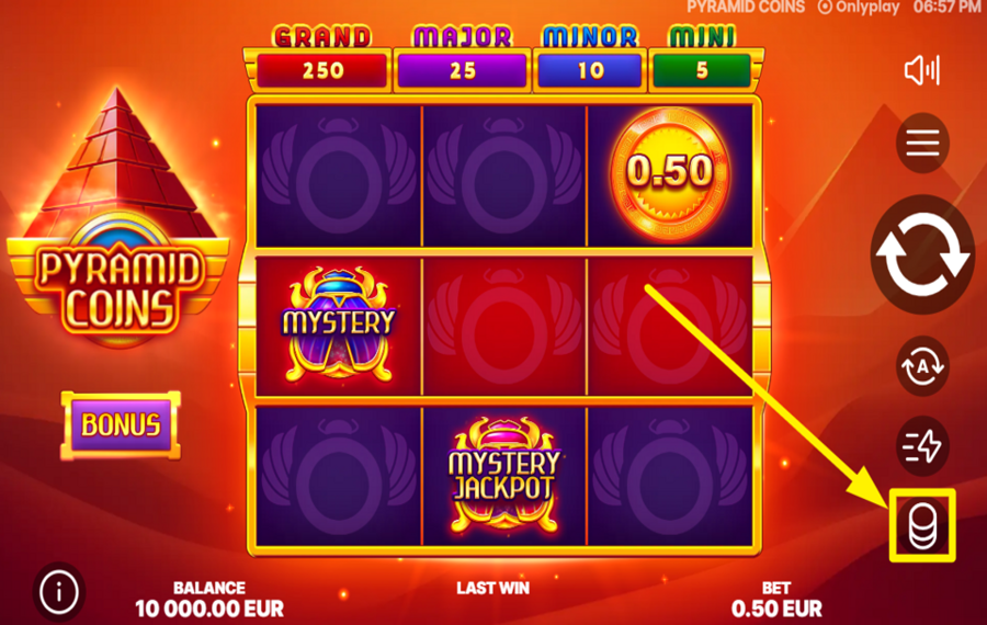 Pyramid Coins SELECT YOUR STAKE.