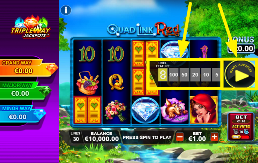 Quad Link Red ВКЛЮЧИТЬ АВТОВОСПРОИЗВЕДЕНИЕ.