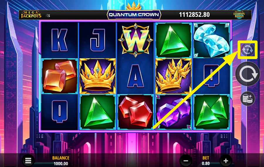 Quantum Crown MegaJackpots ATTIVA LA MODALITÀ DI RIPRODUZIONE AUTOMATICA.