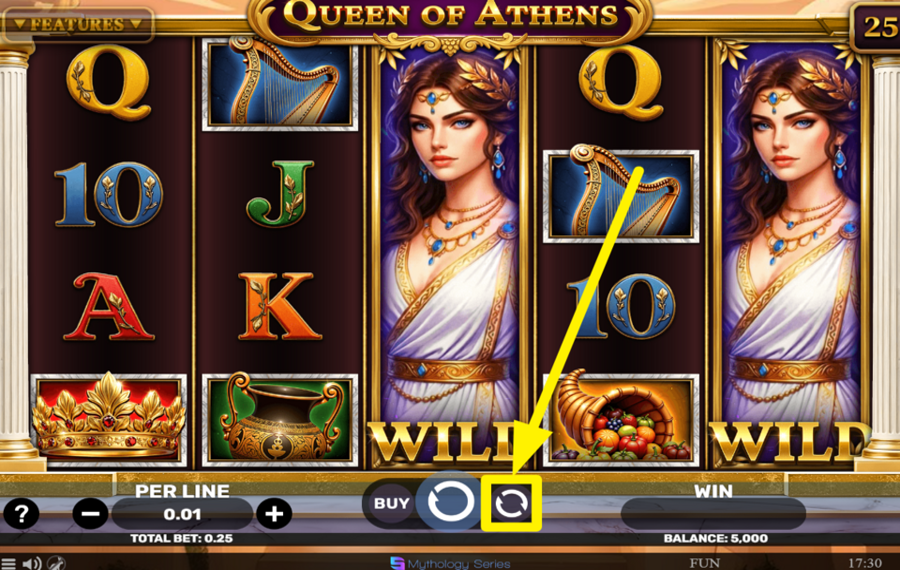 Queen of Athens ВКЛЮЧИТЕ АВТОМАТИЧЕСКОЕ ОТЖИМАНИЕ.