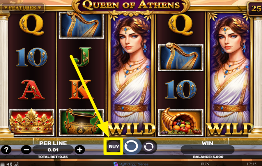 Queen of Athens КУПИТЬ БЕСПЛАТНЫЕ ВРАЩЕНИЯ.