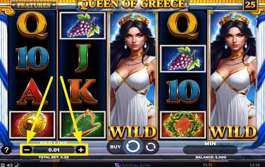 Queen of Greece ADJUST YOUR LINE WAGER.