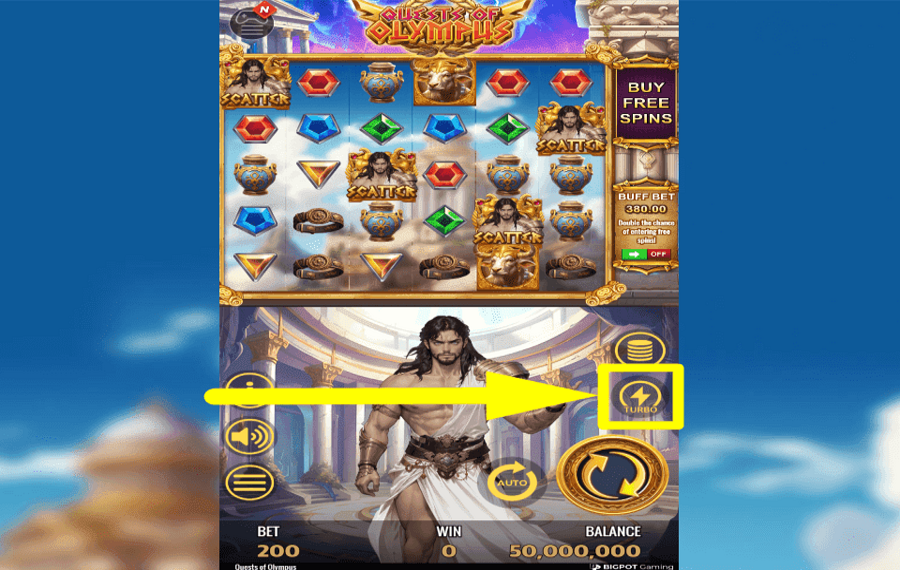 Quests of Olympus Win Streak ACCÉLÉREZ LES TOURS.