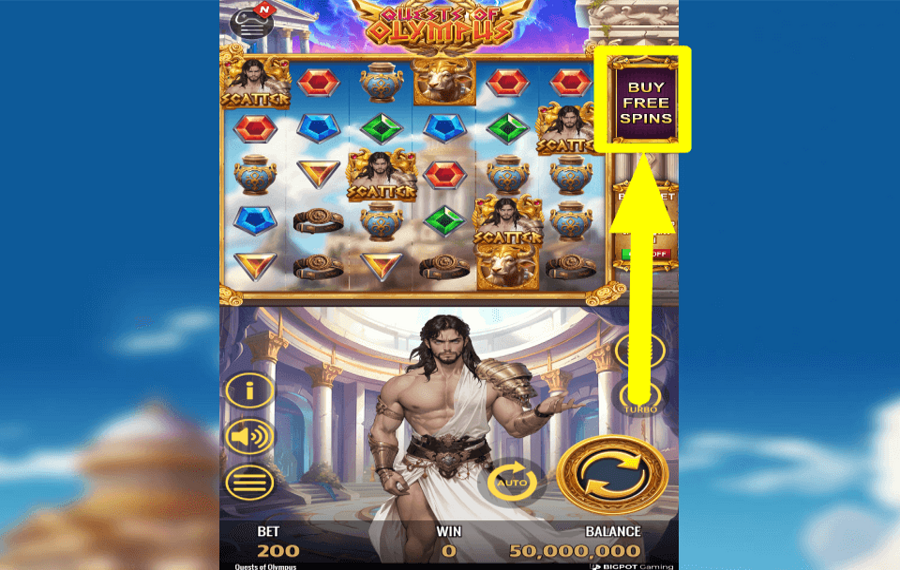 Quests of Olympus Win Streak ACHETEZ DES TOURS GRATUITS.