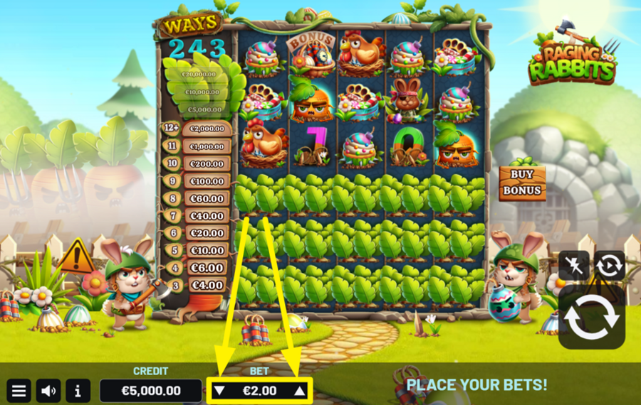 Raging Rabbits ОПРЕДЕЛИТЕ СВОЮ СТАВКУ.