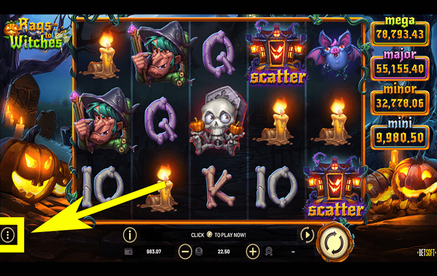 Rags to Witches Verwendung der optionalen „Turbo“-Funktion.