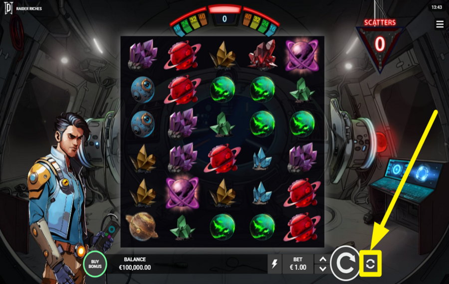 Raider Riches ВКЛЮЧИТЬ АВТОВОСПРОИЗВЕДЕНИЕ.