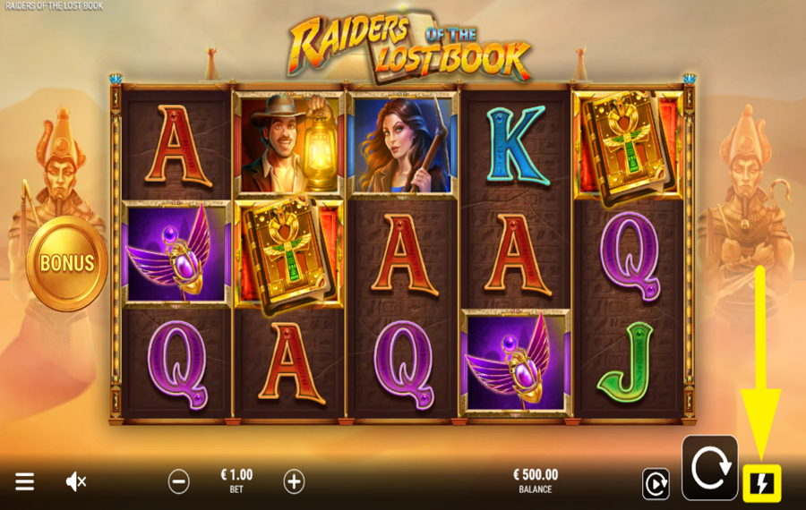 Raiders of the Lost Book ACCÉLÉREZ LES TOURS.