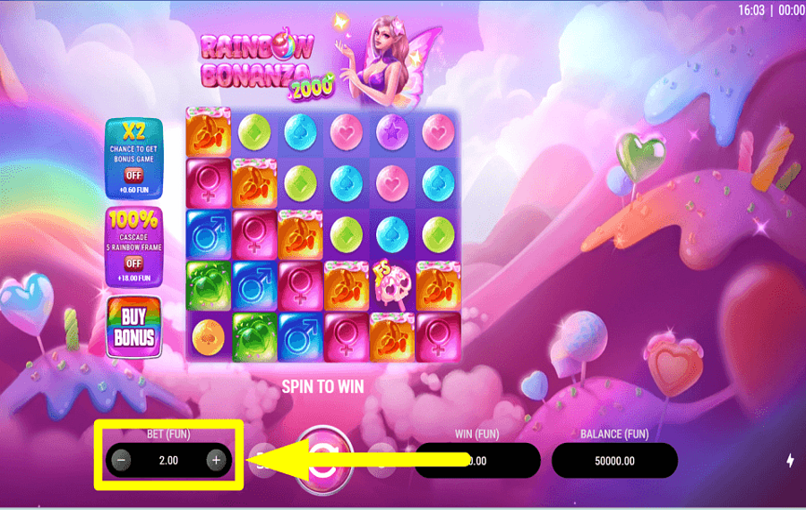 Rainbow Bonanza 2000 AJUSTER LE PIÉTON.