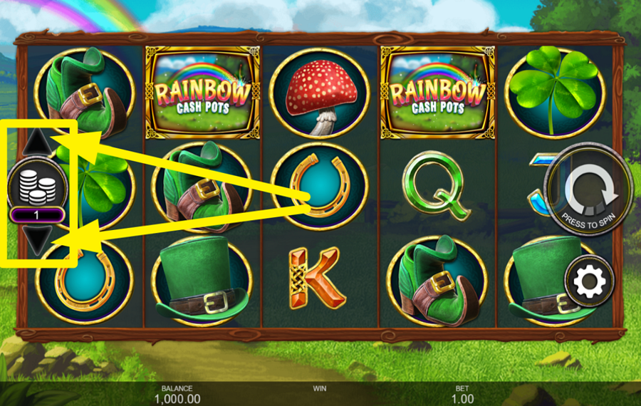 Rainbow Cash Pots ASSIGN A BET VALUE.