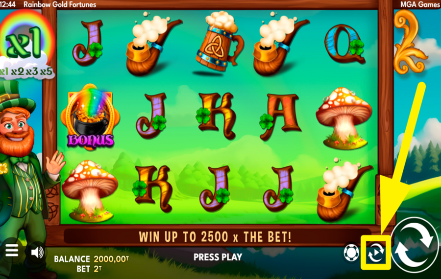 Rainbow Gold Fortunes CHOOSE AUTOMATIC SPINS.