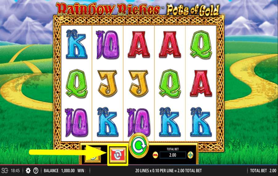 Rainbow Riches Pots of Gold START AUTOMATIC SPINS.