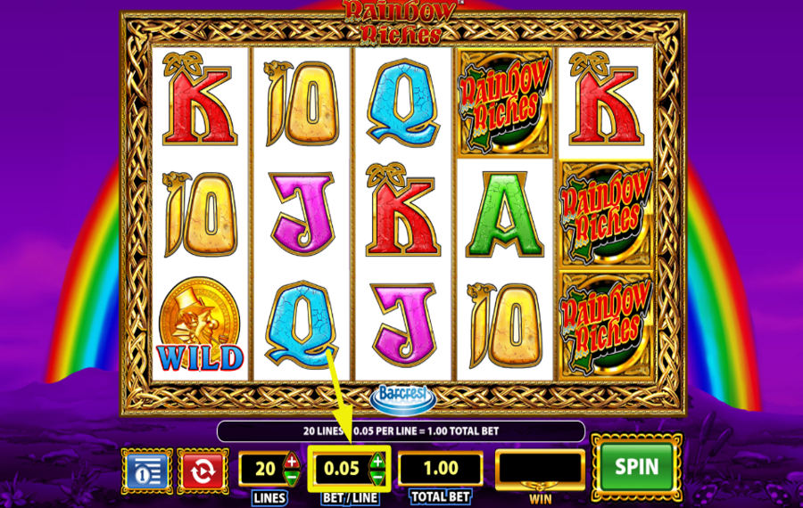 Rainbow Riches PLACEZ VOTRE MISE TOTALE.