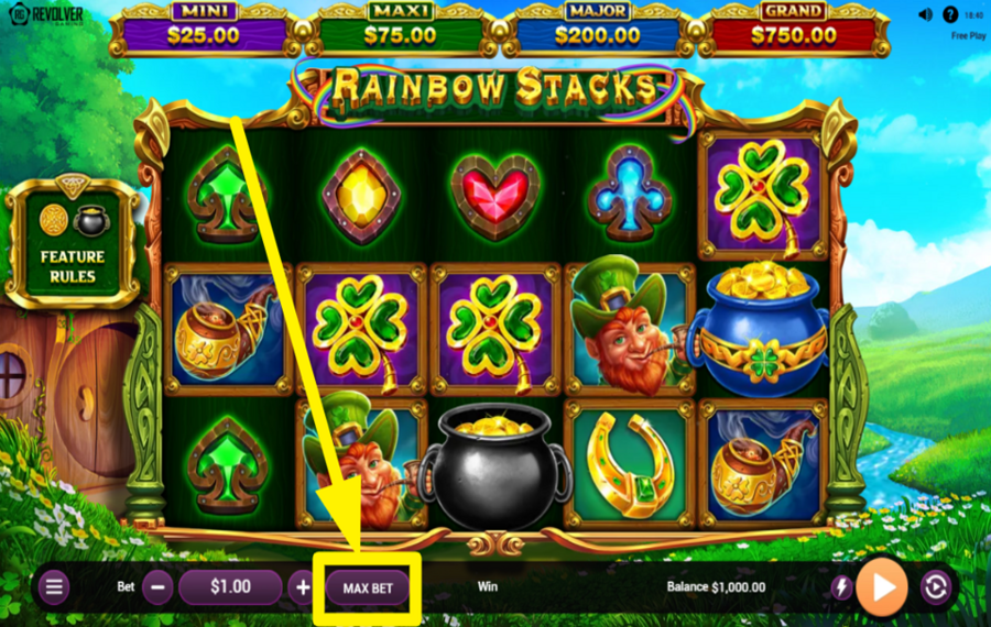 Rainbow Stacks ВЫБЕРИТЕ МАКСИМАЛЬНЫЙ ЛИМИТ СТАВКИ.