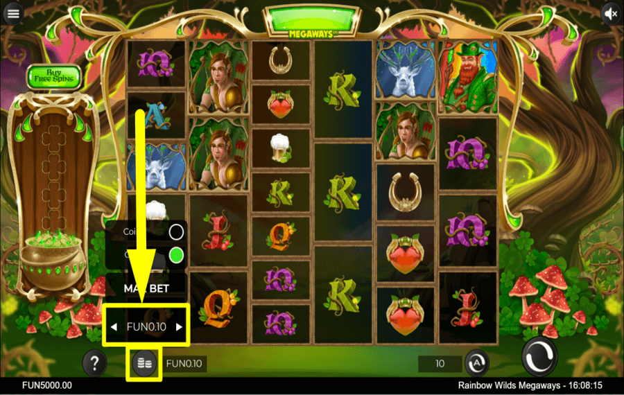 Rainbow Wilds Megaways PLACE YOUR TOTAL BET.