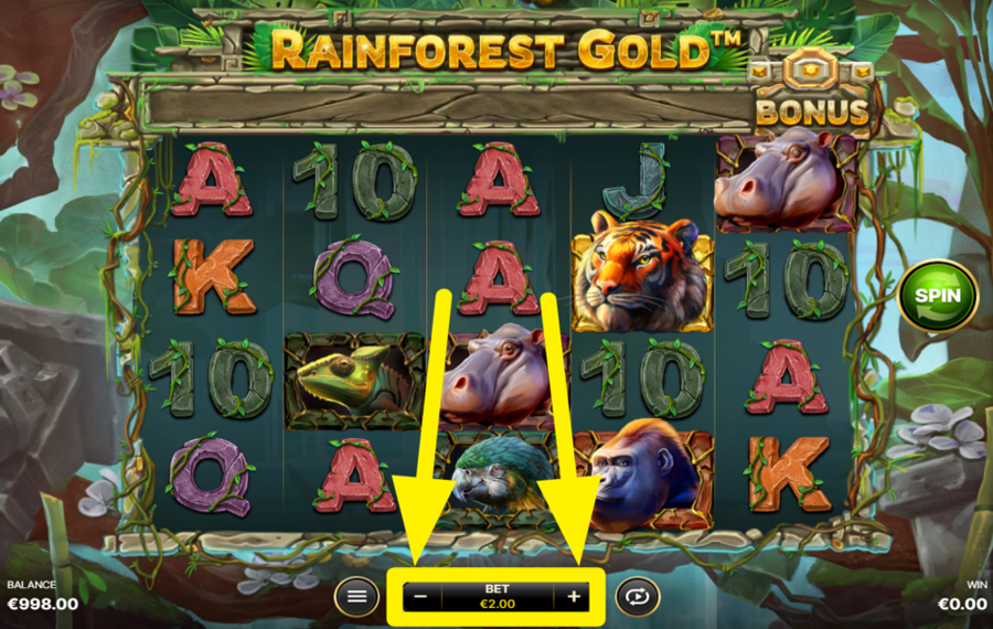 Rainforest Gold ATTRIBUER UNE VALEUR DE PARI.