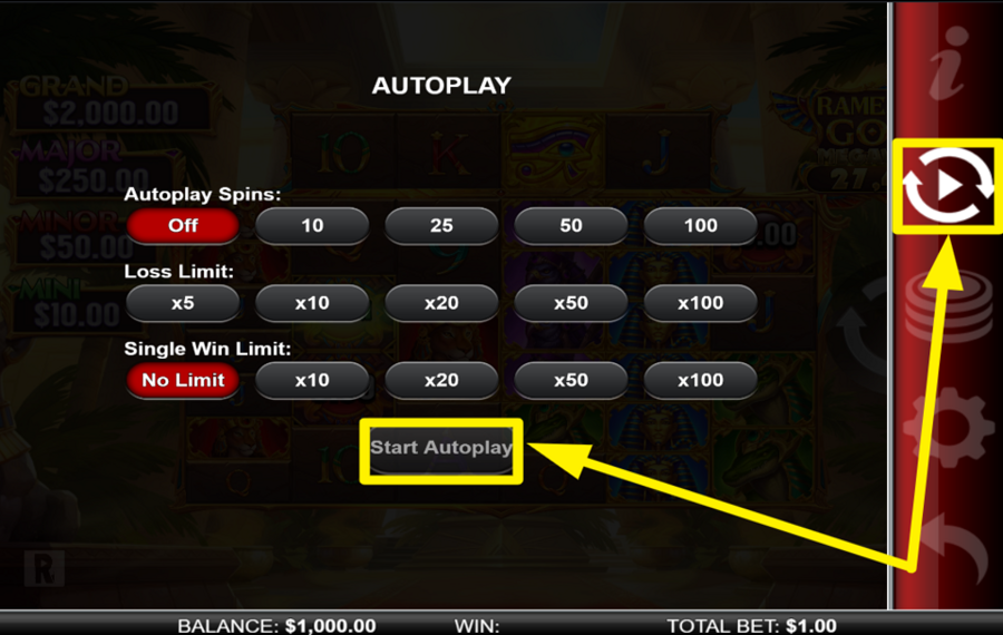 Ramesses Gold Megaways UTILIZE AUTOPLAY.
