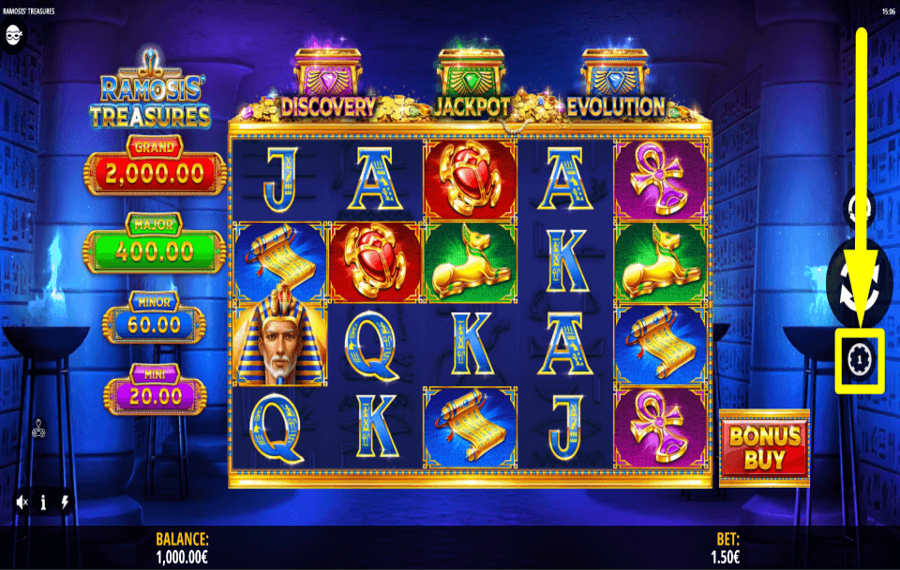 Ramosis Treasures DÉFINIR LA VALEUR DE LA MISE.