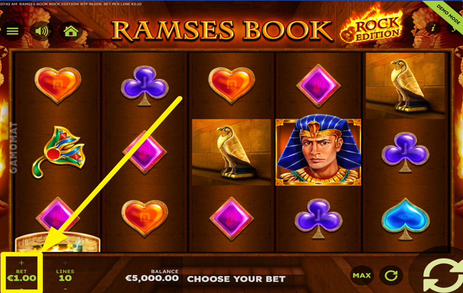 Ramses Book Rock Edition ОПРЕДЕЛИТЕ ЗНАЧЕНИЕ СТАВКИ.