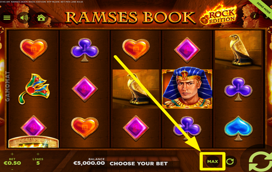Ramses Book Rock Edition УСТАНОВИТЕ МАКСИМАЛЬНУЮ СТАВКУ.
