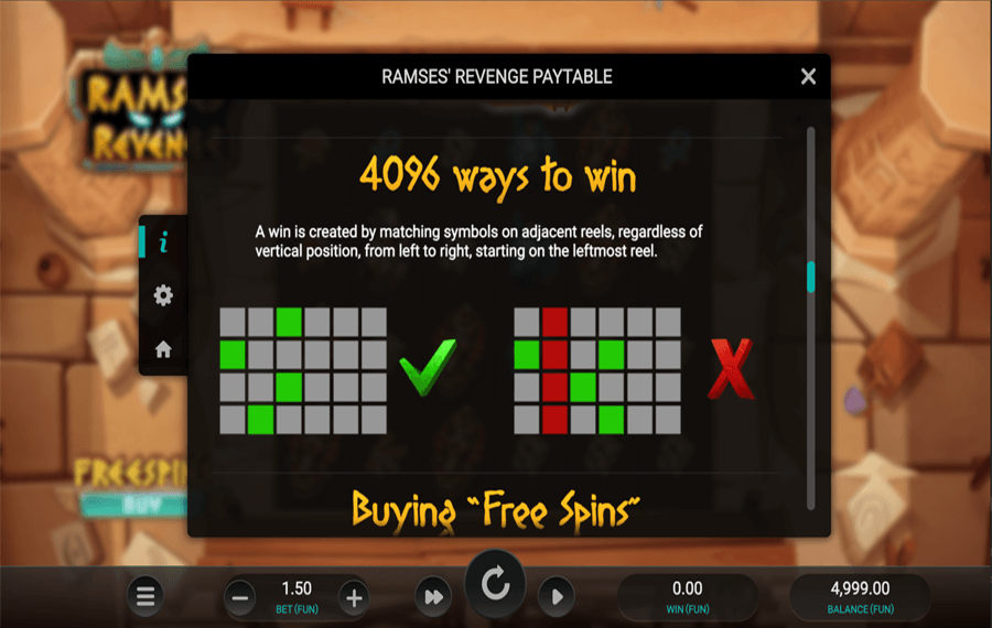 Ramses Revenge Change the number of paylines